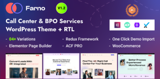 Farno Theme WordPress pour les services de centre dappels