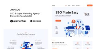 Modele Elementor pour agence de referencement SEO et marketing numerique