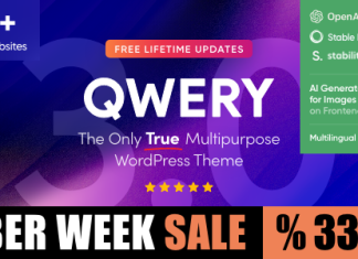 Qwery Theme WordPress et WooCommerce polyvalent pour les entreprises